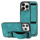 For iPhone 12 Pro Wristband Holder Leather Back Phone Case(Green) - 1