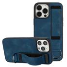 For iPhone 12 Pro Wristband Holder Leather Back Phone Case(RoyalBlue) - 1