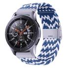 18mm Nylon Braided Metal Buckle Watch Band(W Blue White) - 1