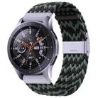 18mm Nylon Braided Metal Buckle Watch Band(W Black Green) - 1