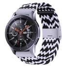 18mm Nylon Braided Metal Buckle Watch Band(W Black White) - 1