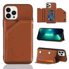 For iPhone 15 Pro Max Skin Feel PU + TPU + PC Back Cover Shockproof Case(Brown) - 1