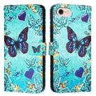 For iPhone SE 2024 Colored Drawing Pattern Plain Weave Leather Phone Case(Caring Butterfly) - 1