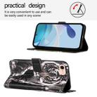 For iPhone 16e Colored Drawing Pattern Plain Weave Leather Phone Case(Black And White Tiger) - 3