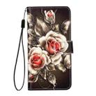 For iPhone SE 2024 Colored Drawing Pattern Plain Weave Leather Phone Case(Roses On Black) - 2