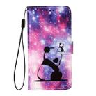 For iPhone SE 2024 Colored Drawing Pattern Plain Weave Leather Phone Case(Baby Panda) - 2