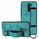 For Xiaomi Redmi 9 Wristband Holder Leather Back Phone Case(Green) - 1