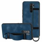 For Xiaomi Redmi 9 Wristband Holder Leather Back Phone Case(RoyalBlue) - 1