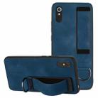 For Xiaomi Redmi 9A Wristband Holder Leather Back Phone Case(RoyalBlue) - 1