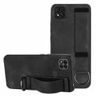 For Xiaomi Redmi 9C Wristband Holder Leather Back Phone Case(Black) - 1