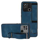 For Xiaomi Redmi 10C Wristband Holder Leather Back Phone Case(RoyalBlue) - 1