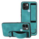 For Xiaomi Redmi A1 Plus Wristband Holder Leather Back Phone Case(Green) - 1