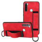 For Xiaomi Redmi Note 8 Wristband Holder Leather Back Phone Case(Red) - 1