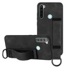 For Xiaomi Redmi Note 8 Wristband Holder Leather Back Phone Case(Black) - 1