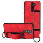 For Xiaomi Redmi Note 8 Pro Wristband Holder Leather Back Phone Case(Red) - 1