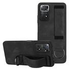 For Xiaomi Redmi Note 11 Wristband Holder Leather Back Phone Case(Black) - 1