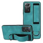 For Xiaomi Redmi Note 11 Pro Wristband Holder Leather Back Phone Case(Green) - 1