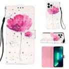 For iPhone 15 Pro 3D Painting Horizontal Flip Leather Phone Case(Flower) - 1