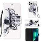 For iPhone 15 Pro 3D Painting Horizontal Flip Leather Phone Case(Skull) - 1