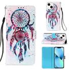 For iPhone 15 Plus 3D Painting Horizontal Flip Leather Phone Case(Color Drop Wind Chimes) - 1