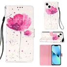 For iPhone 15 3D Painting Horizontal Flip Leather Phone Case(Flower) - 1