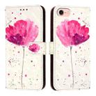 For iPhone SE 2024 3D Painting Horizontal Flip Leather Phone Case(Flower) - 1