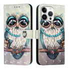 For iPhone 16 Pro Max 3D Painting Horizontal Flip Leather Phone Case(Grey Owl) - 2