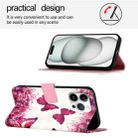 For iPhone 16 Pro Max 3D Painting Horizontal Flip Leather Phone Case(Rose Butterfly) - 3