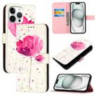 For iPhone 16 Pro Max 3D Painting Horizontal Flip Leather Phone Case(Flower) - 1