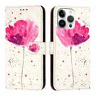 For iPhone 16 Pro Max 3D Painting Horizontal Flip Leather Phone Case(Flower) - 2