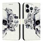 For iPhone 16 Pro Max 3D Painting Horizontal Flip Leather Phone Case(Skull) - 2