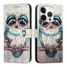 For iPhone 16 Pro 3D Painting Horizontal Flip Leather Phone Case(Grey Owl) - 2