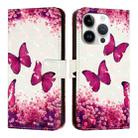 For iPhone 16 Pro 3D Painting Horizontal Flip Leather Phone Case(Rose Butterfly) - 2