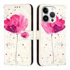 For iPhone 16 Pro 3D Painting Horizontal Flip Leather Phone Case(Flower) - 2