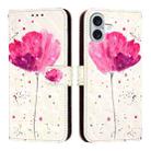 For iPhone 16 Plus 3D Painting Horizontal Flip Leather Phone Case(Flower) - 2