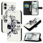 For iPhone 16 Plus 3D Painting Horizontal Flip Leather Phone Case(Skull) - 1