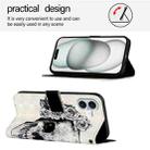 For iPhone 16 Plus 3D Painting Horizontal Flip Leather Phone Case(Skull) - 3