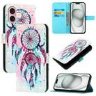 For iPhone 16 3D Painting Horizontal Flip Leather Phone Case(Color Drop Wind Chimes) - 1