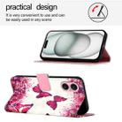 For iPhone 16 3D Painting Horizontal Flip Leather Phone Case(Rose Butterfly) - 3