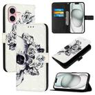 For iPhone 16 3D Painting Horizontal Flip Leather Phone Case(Skull) - 1