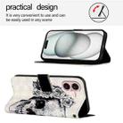 For iPhone 16 3D Painting Horizontal Flip Leather Phone Case(Skull) - 3