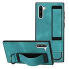 For Samsung Galaxy Note10 Wristband Holder Leather Back Phone Case(Green) - 1