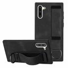 For Samsung Galaxy Note10 Wristband Holder Leather Back Phone Case(Black) - 1