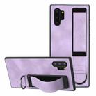 For Samsung Galaxy Note10+ Wristband Holder Leather Back Phone Case(Purple) - 1
