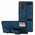 For Samsung Galaxy Note20 Wristband Holder Leather Back Phone Case(Royal Blue) - 1