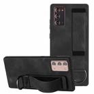 For Samsung Galaxy Note20 Wristband Holder Leather Back Phone Case(Black) - 1