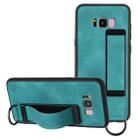 For Samsung Galaxy S8 Wristband Holder Leather Back Phone Case(Green) - 1