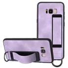 For Samsung Galaxy S8 Wristband Holder Leather Back Phone Case(Purple) - 1