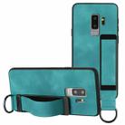 For Samsung Galaxy S9 Wristband Holder Leather Back Phone Case(Green) - 1