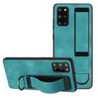 For Samsung Galaxy S20 Wristband Holder Leather Back Phone Case(Green) - 1